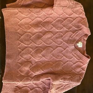 Pink Cable Knit Sweater
